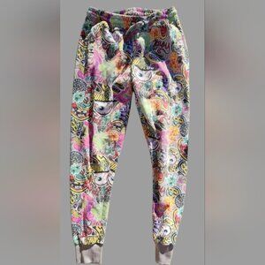Nicklodeon Spongebob 30"‎ Medium Sweat Joggers Fun Print All Over Face Grafitti